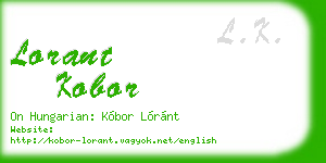 lorant kobor business card